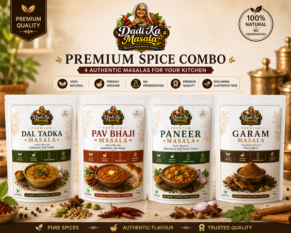 Dadi Ka Masala Premium Spice Combo Pack | Pav Bhaji, Paneer, Dal Tadka & Garam Masala | 100g x 4 | Authentic Indian Spice Blend