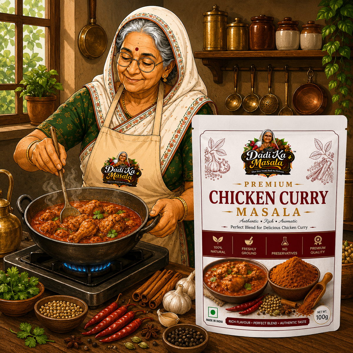 Dadi Ka Masala Chicken Curry Masala 100g | Rich & Aromatic Chicken Masala