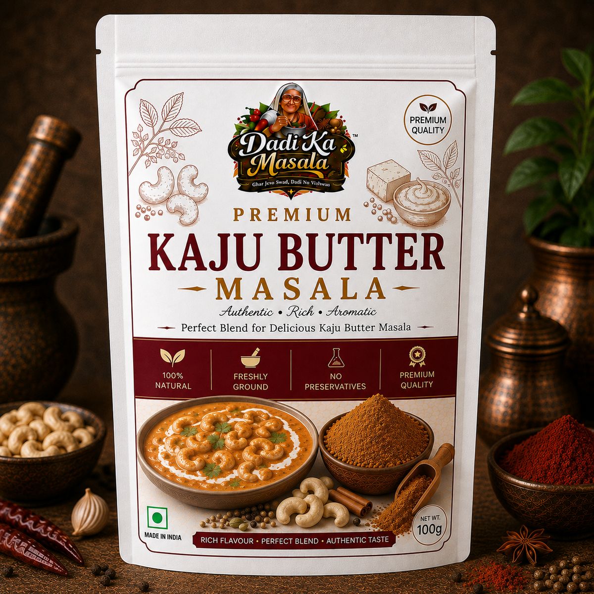 Dadi Ka Masala Premium Kaju Butter Masala 100g | Rich & Authentic Curry Masala
