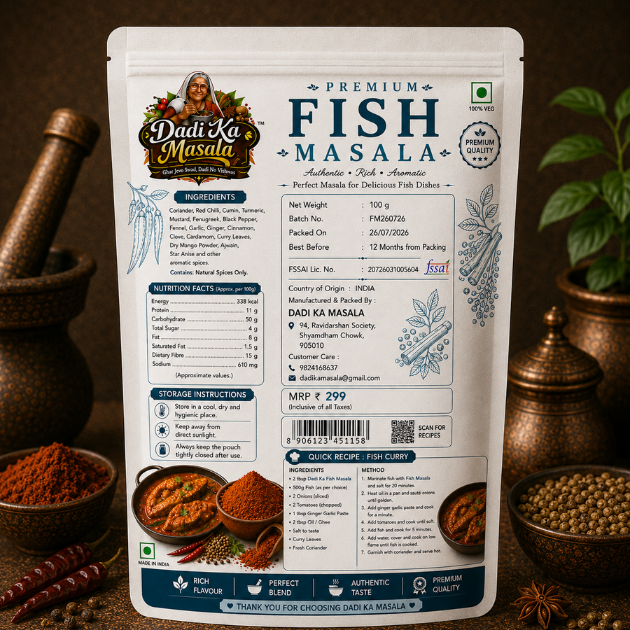 Dadi Ka Masala Fish Masala 100g | Rich & Aromatic Indian Seafood Spice Mix