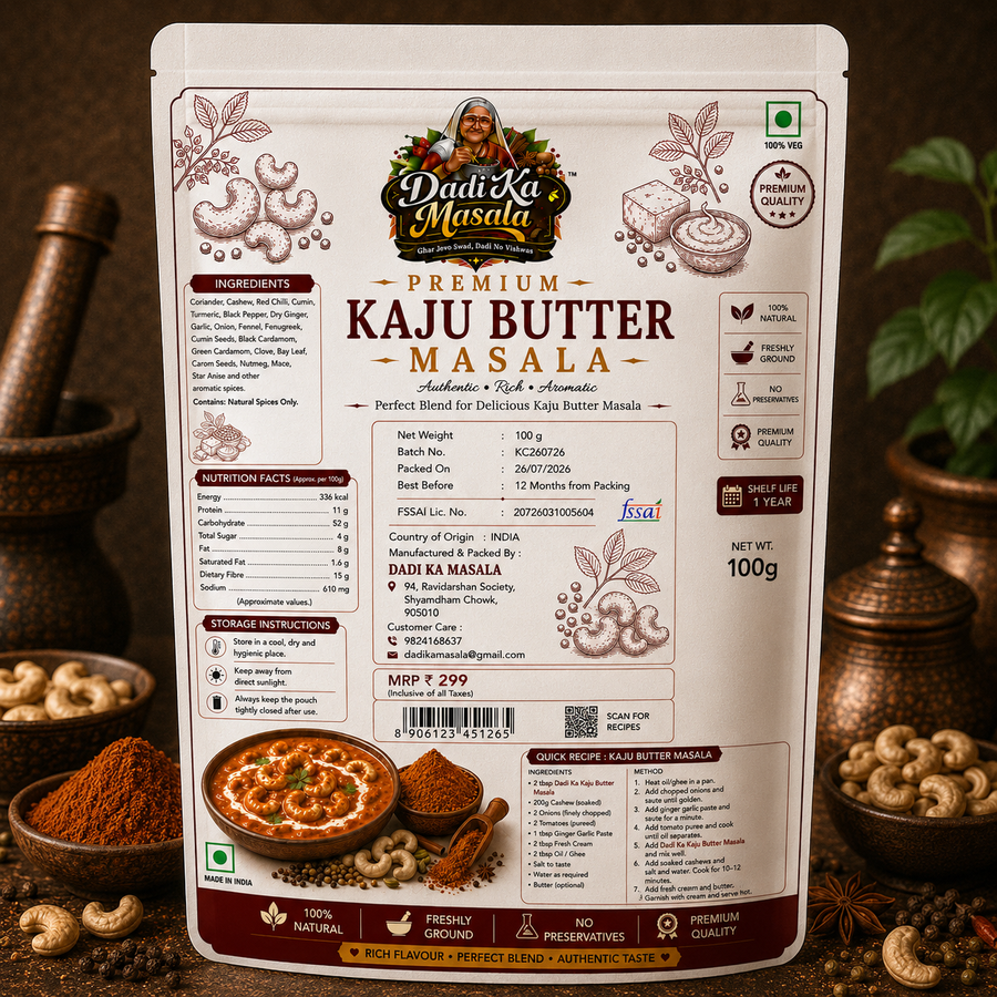 Dadi Ka Masala Premium Kaju Butter Masala 100g | Rich & Authentic Curry Masala