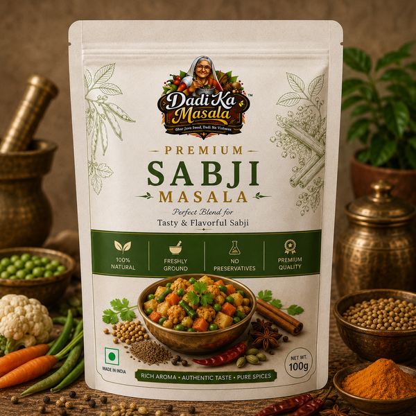 Dadi Ka Masala Premium Sabji Masala 100g | Authentic Indian Vegetable Curry Spice Mix | Freshly Ground | 100% Natural