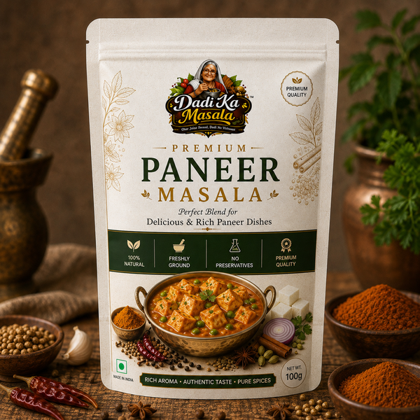 Dadi Ka Masala Premium Paneer Masala 100g | Restaurant Style Paneer Butter Masala & Kadai Paneer Spice Mix | 100% Natural | Freshly Ground