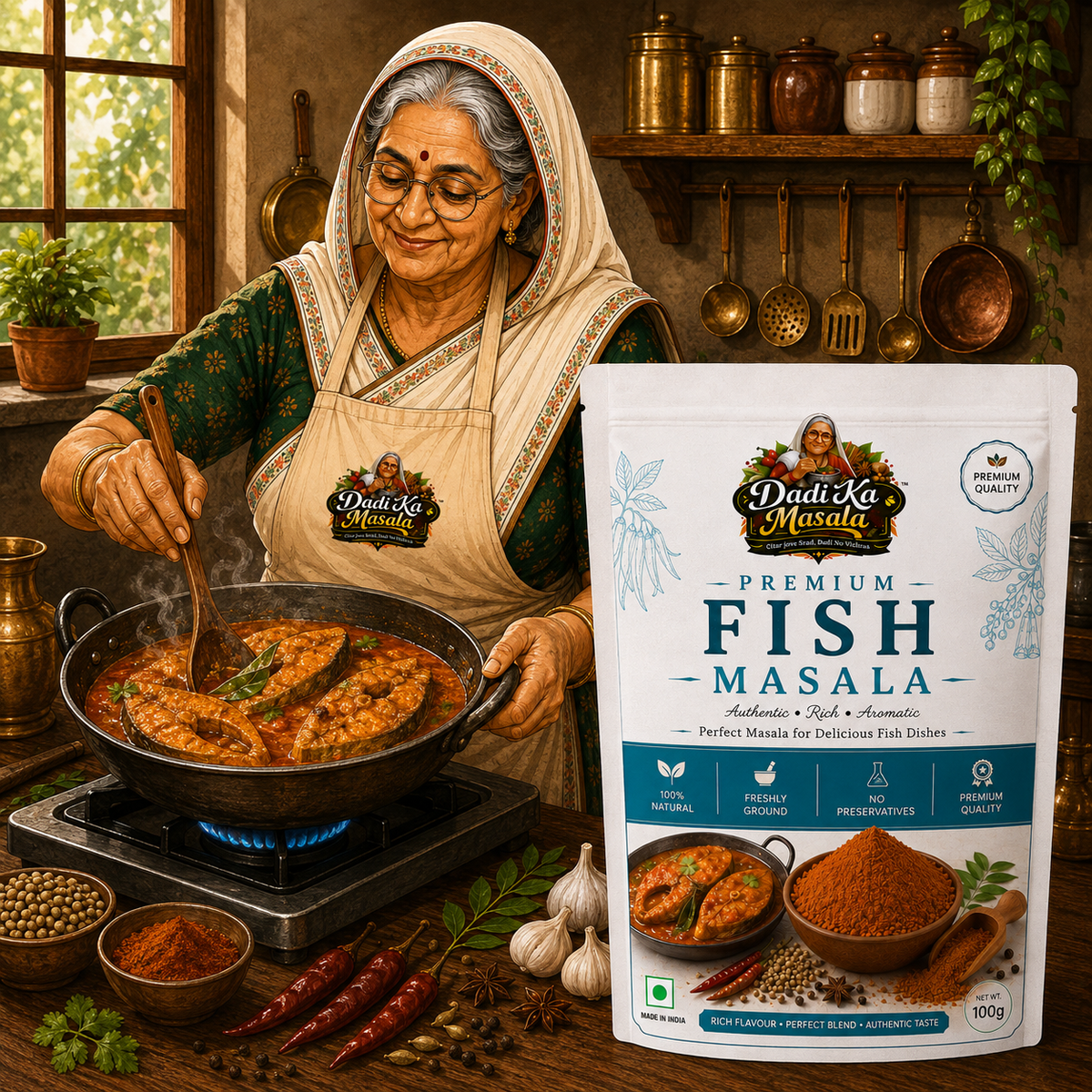 Dadi Ka Masala Fish Masala 100g | Rich & Aromatic Indian Seafood Spice Mix
