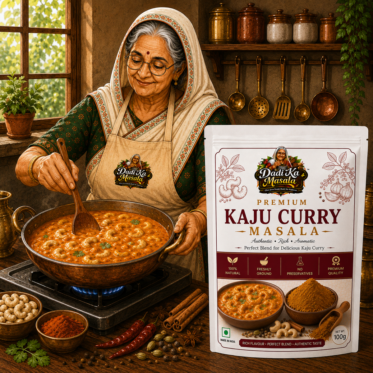 Dadi Ka Masala Kaju Curry Masala 100g | Restaurant Style Curry Masala
