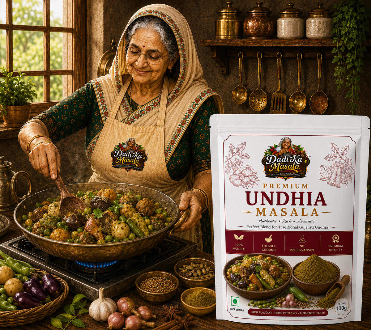Dadi Ka Masala Premium Undhia Masala 100g | Authentic Gujarati Spice Blend