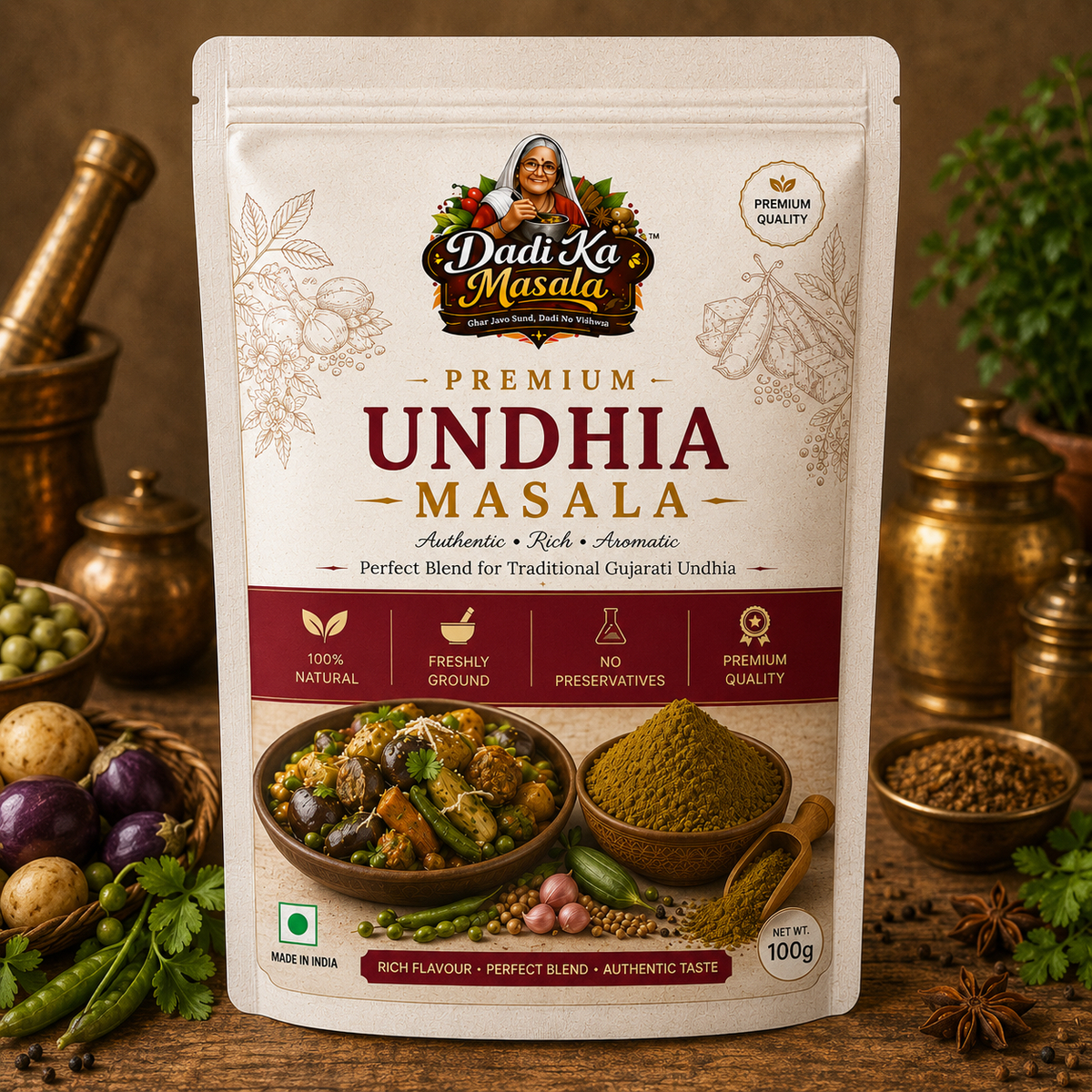 Dadi Ka Masala Premium Undhia Masala 100g | Authentic Gujarati Spice Blend