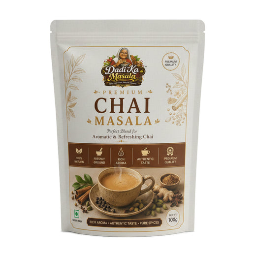 Dadi Ka Masala Premium Chai Masala Powder 100g | Authentic Indian Tea Masala | Freshly Ground Blend of Cardamom, Cinnamon, Ginger, Clove | 100% Natural | No Preservatives